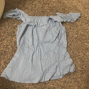 Blue casual western top